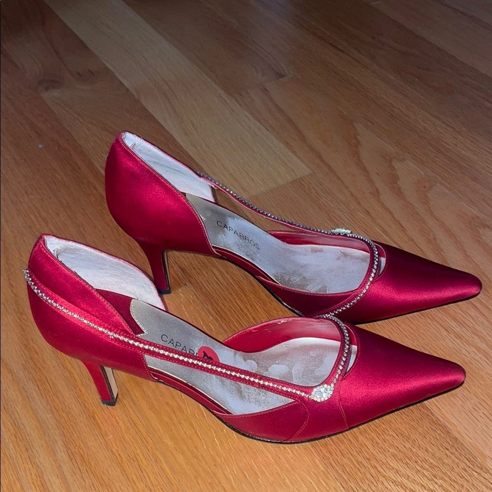 Caparros Red Heels with Pointed Toe and Stiletto